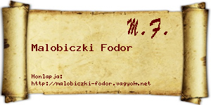 Malobiczki Fodor névjegykártya